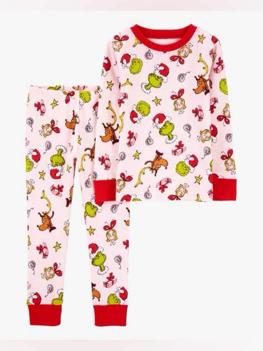 Carter’s Toddler 2-Piece Christmas Grinch Pajamas Size 3T Organic Cotton - Picture 1 of 9